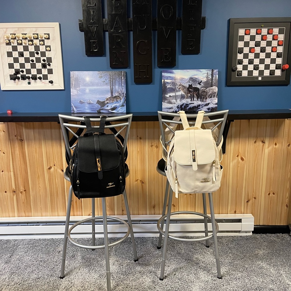 black or off/white backpack purse brand new never used still with new in pkg